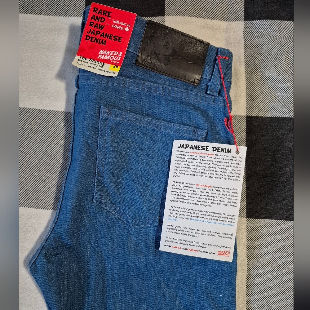Womans sz26 Naked and famous skinny rich blue stretch